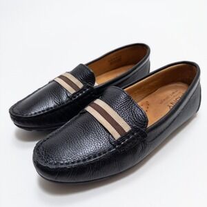 MJNY Marc Joseph Womens 7.5 Leather Driving Loafers Black Mulberry Stripe Brazil